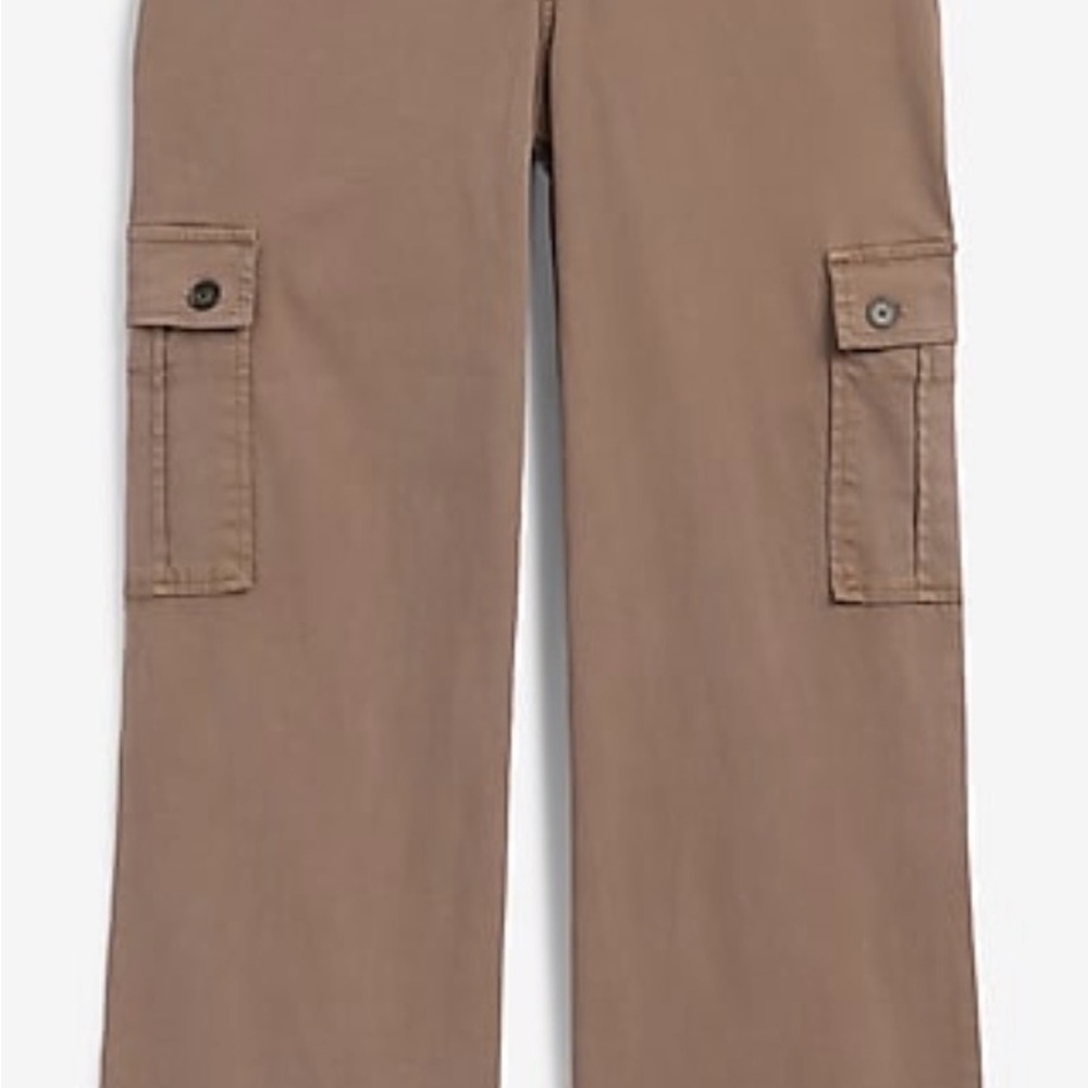 Express Women's Tan Wide Leg Cargo Pants